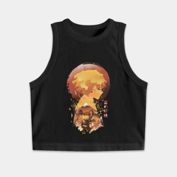 Женская укороченная майка-топ хлопок Zenitsu Зеницу