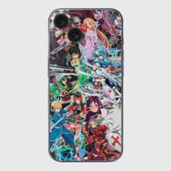Чехол для iPhone 15 силиконовый с защитой камеры Sword Art Online
