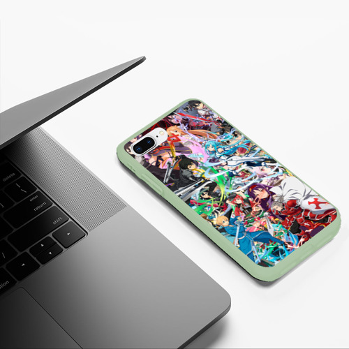 Чехол для iPhone 7Plus/8 Plus матовый Sword Art Online, цвет салатовый - фото 5