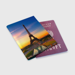Обложка для паспорта матовая кожа Эйфелева башня - фото 2
