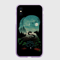 Чехол для iPhone XS Max матовый Дракон Хаку на фоне дворца