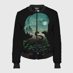 Женский бомбер 3D Дракон Хаку на фоне дворца