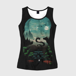 Женская майка 3D Дракон Хаку на фоне дворца