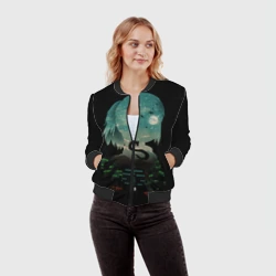 Женский бомбер 3D Дракон Хаку на фоне дворца - фото 2