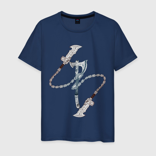 Мужская футболка хлопок God of war , цвет темно-синий