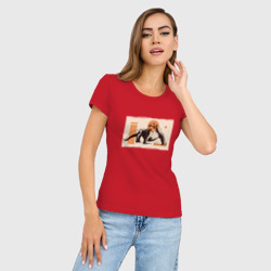 Женская футболка хлопок Slim Дракон острова Комодо - фото 2