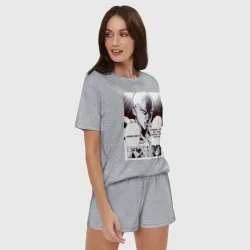Женская пижама с шортиками хлопок Секрет тренировок Сайтамы - фото 2