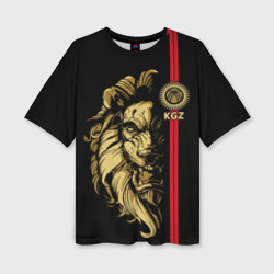 Киргизия - золотой лев – Женская футболка oversize 3D с принтом купить со скидкой в -50%