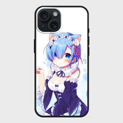 Чехол силиконовый для Apple iPhone 15 матовый Re:Zero, Рем