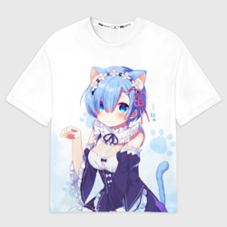 Женская футболка oversize 3D Re:Zero, Рем