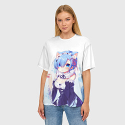 Женская футболка oversize 3D Re:Zero, Рем - фото 2
