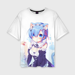 Женская футболка oversize 3D Re:Zero, Рем