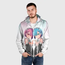 Мужская ветровка 3D Re:Zero, Рам и Рем - фото 2
