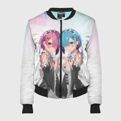 Женский бомбер 3D Re:Zero, Рам и Рем