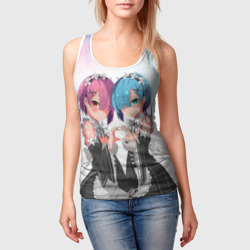 Женская майка 3D Re:Zero, Рам и Рем - фото 2