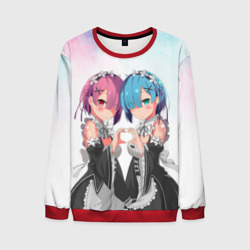 Мужской свитшот 3D Re:Zero, Рам и Рем