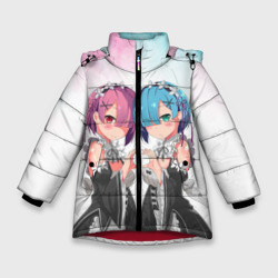 Зимняя куртка для девочек 3D Re:Zero, Рам и Рем