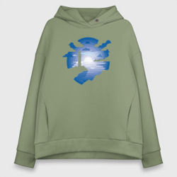 Женское худи Oversize хлопок Маяк