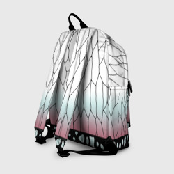 Рюкзак с принтом Шинобу Кочо для любого человека, вид сзади №1. Цвет основы: белый