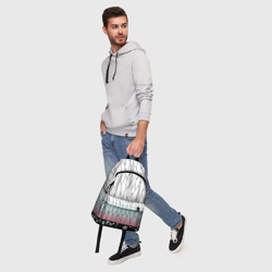 Рюкзак с принтом Шинобу Кочо для любого человека, вид спереди №5. Цвет основы: белый