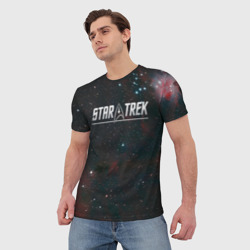 Мужская футболка 3D Startrek iron logo and space - фото 2