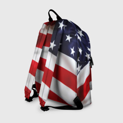 Рюкзак с принтом США USA для любого человека, вид сзади №1. Цвет основы: белый