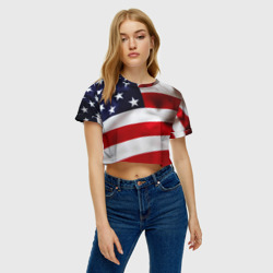 Женская футболка Crop-top 3D США USA - фото 2