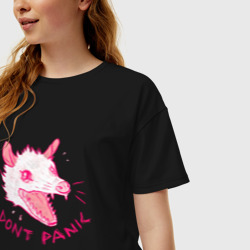 Женская футболка хлопок Oversize Dont panic - фото 2