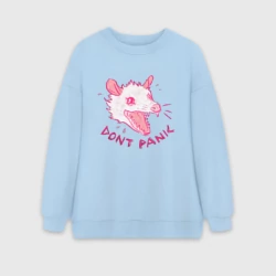Женский свитшот oversize без начеса хлопок Dont panic