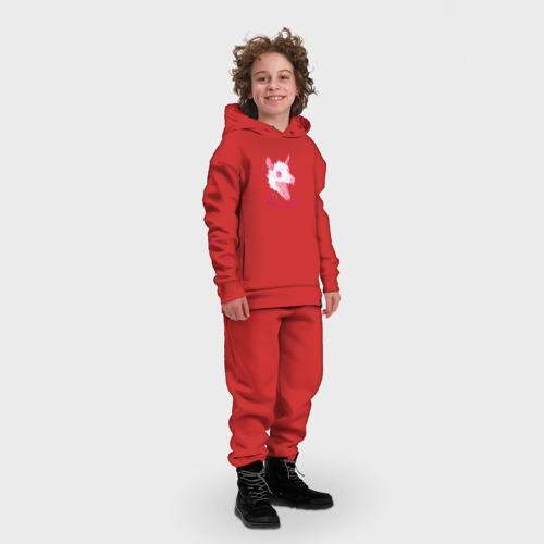 Детский костюм хлопок Oversize Dont panic, цвет красный - фото 3