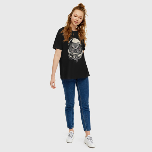 Женская футболка хлопок Oversize с принтом Космический Ктулху, вид сбоку #3