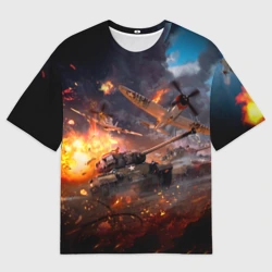 Женская футболка oversize 3D Танк