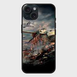 Чехол силиконовый для Apple iPhone 15 матовый Танк