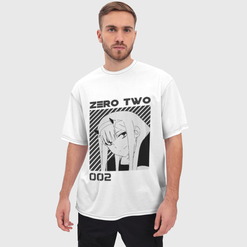 Мужская футболка oversize 3D Zero Two, цвет 3D печать - фото 3