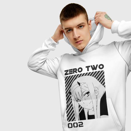 Мужская толстовка 3D Zero Two, цвет белый - фото 5