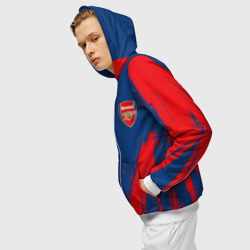 Толстовка с принтом Arsenal Арсенал для мужчины, вид на модели спереди №3. Цвет основы: белый