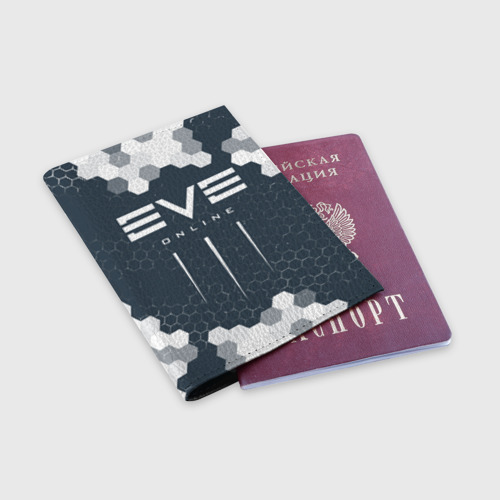 Обложка для паспорта матовая кожа EVE online Ив онлайн, цвет черный - фото 3