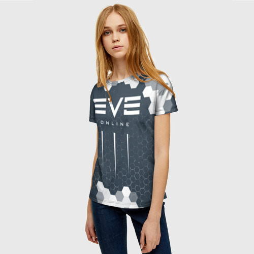 Женская футболка 3D с принтом EVE ONLINE / ИВ ОНЛАЙН, фото на моделе #1