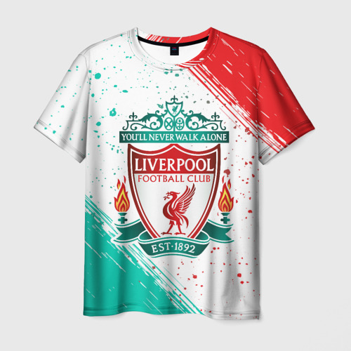 Мужская футболка с принтом Liverpool Ливерпуль, вид спереди №1