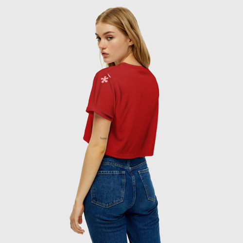 Женская футболка Crop-top 3D Модный зайка, цвет 3D печать - фото 5