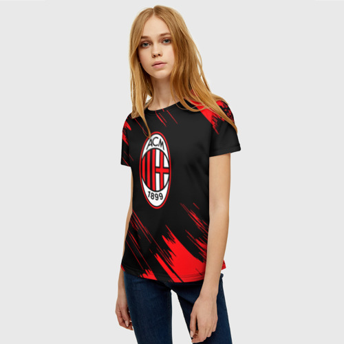 Женская футболка 3D AC Milan - фото 3