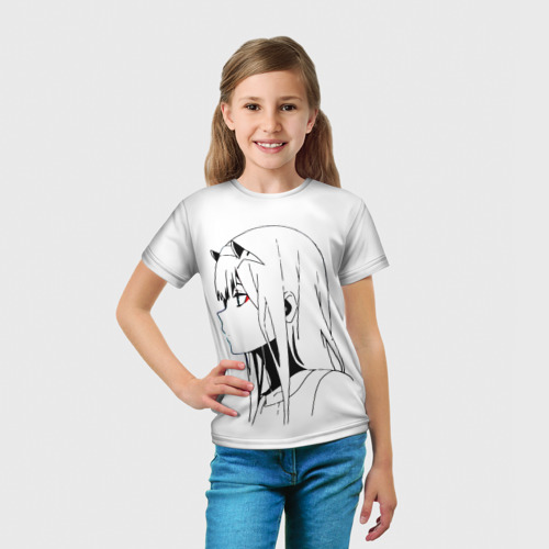 Детская футболка 3D с принтом Ноль Два Контур, вид сбоку #3