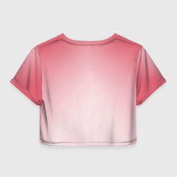 Топик (короткая футболка или блузка, не доходящая до середины живота) с принтом Sexy 02 для женщины, вид сзади №1. Цвет основы: белый
