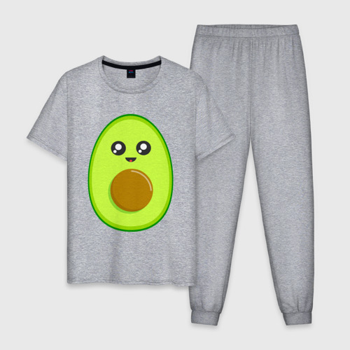 Мужская пижама хлопок Avocado Kawaii, цвет меланж