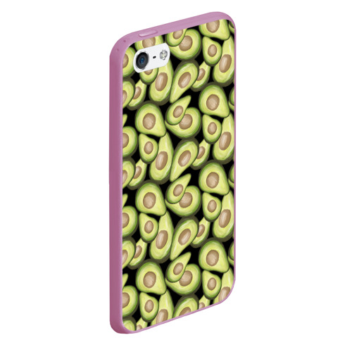 Чехол для iPhone 5/5S матовый Авокадо, цвет розовый - фото 3