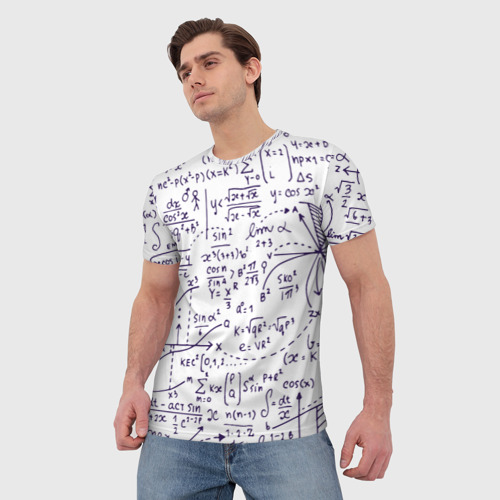 Мужская футболка 3D с принтом Формулы, фото на моделе #1