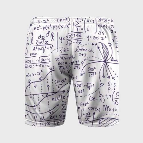 Мужские шорты спортивные с принтом Формулы, вид сзади #1