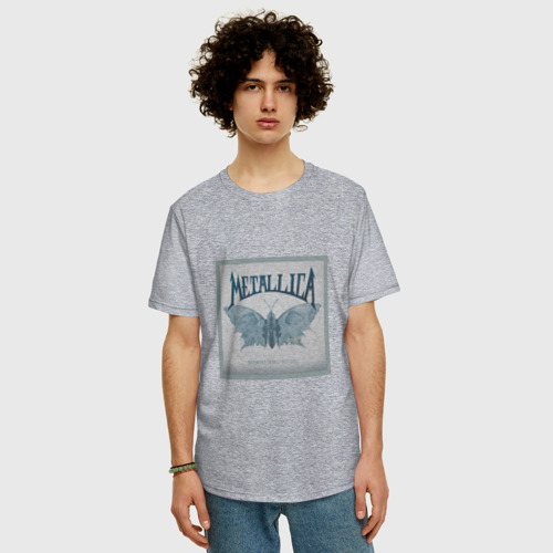 Мужская футболка хлопок Oversize Metallica 1-0, цвет меланж - фото 3