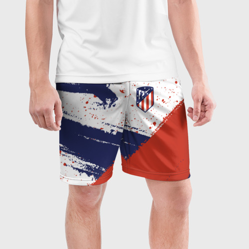 Мужские шорты спортивные с принтом ATLETICO MADRID / Атлетико, фото на моделе #1
