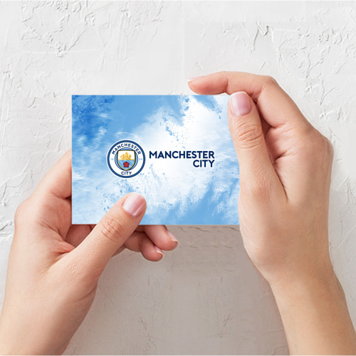 Поздравительная открытка Manchester city Манчестер Сити, цвет белый - фото 3